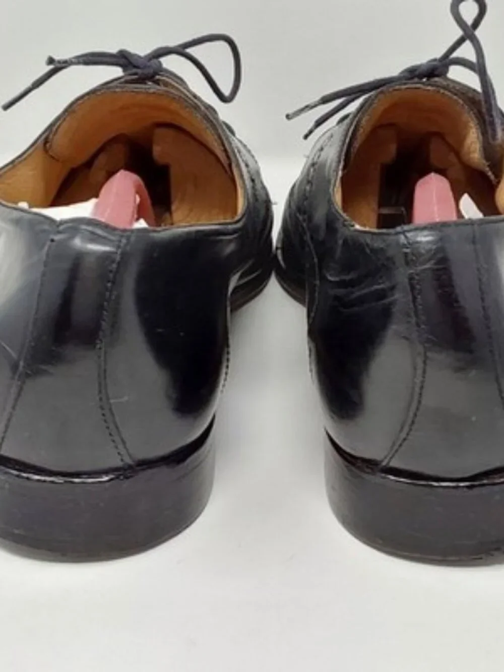 DeLaRentis Italian Couture Men's Wingtip Derby Shoes Black Leather Size 12M